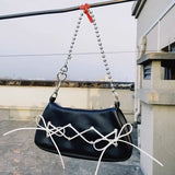 Women Handbag Criss-cross Bandage Ins Harajuku Girls Popu