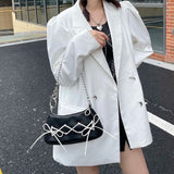 Women Handbag Criss-cross Bandage Ins Harajuku Girls Popu