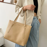 Women's Large Capacity Shoulder Bag with Zipper Closure