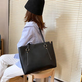 Women's Large Capacity Shoulder Bag with Zipper Closure