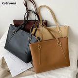 Women's Large Capacity Shoulder Bag with Zipper Closure