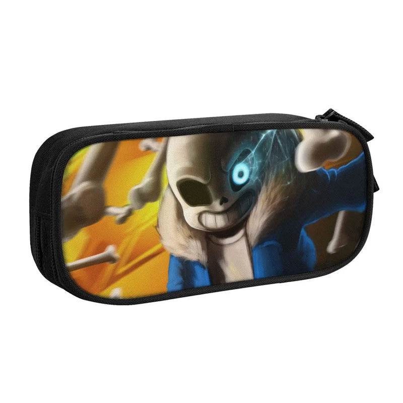 Undertale Pen Box Student School Anime Zipper Pen Bag Holder