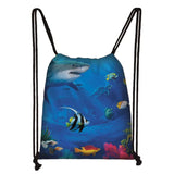 Underwater World Cartoon Drawstring Bag Children Backpack