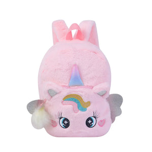 Mini Unicorn Backpack for Girls Kids Fluffy Preschool Knapsack