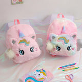 Mini Unicorn Backpack for Girls Kids Fluffy Preschool Knapsack