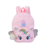 Mini Unicorn Backpack for Girls Kids Fluffy Preschool Knapsack