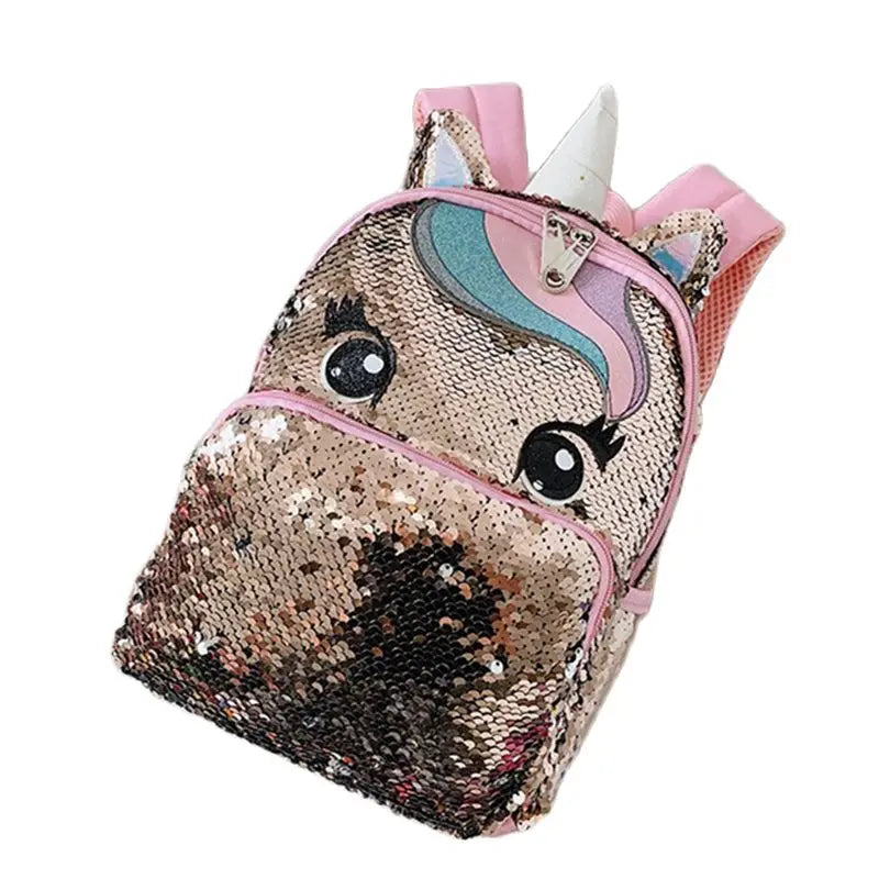 Unicorn Sequined Schoolbag for Girls Backpack 14.5'' S,L