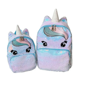Unicorn Sequined Schoolbag for Girls Backpack 14.5'' S,L