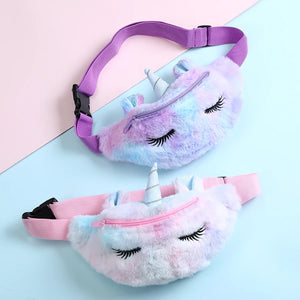 Unicorn Handbag for Girls Winter Fur Sac Christmas Gift Bag