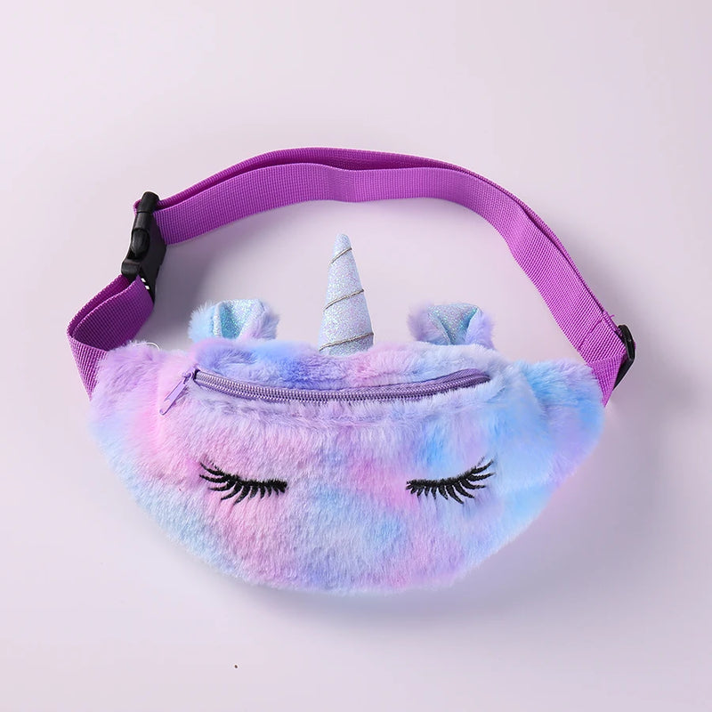 Unicorn Handbag for Girls Winter Fur Sac Christmas Gift Bag