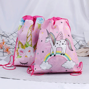 Unicorn Drawstring Bag Kids Cartoon Theme Candy Storage Party Packing