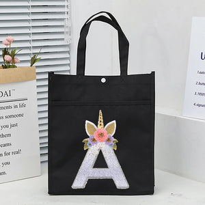 Unicorn Print Children's School Bag Girls Carry Bag Cartoon Hand-carry Tuition B