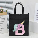 Unicorn Print Children's School Bag Girls Carry Bag Cartoon Hand-carry Tuition B