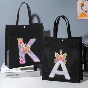 Unicorn Print Children's School Bag Girls Carry Bag Cartoon Hand-carry Tuition B