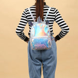 Unicorn Kids Bag For Girls Small Backpack Silver Holographic Bag