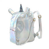Unicorn Kids Bag For Girls Small Backpack Silver Holographic Bag