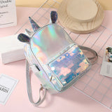 Unicorn Kids Bag For Girls Small Backpack Silver Holographic Bag