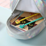 Unicorn Kids Bag For Girls Small Backpack Silver Holographic Bag