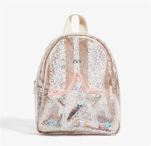 Unicorn PVC Transparent Backpack for Kids Plush Kindergarten Bag