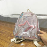 Unicorn PVC Transparent Backpack for Kids Plush Kindergarten Bag