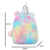 Kawayi Silver Unicorn Plush Backpack for Girls
