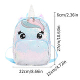 Unicorn Sequin Backpack Cartoon School Bag Large Capacity Double Shoulder