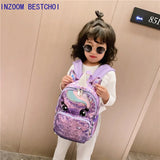 Unicorn Sequins Children's Backpack Kids School Bags for Teenage Girls