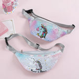 Unicorn Waist Bag Kids Fanny Pack Sequins Girls Purse Shoulder Belt Bags