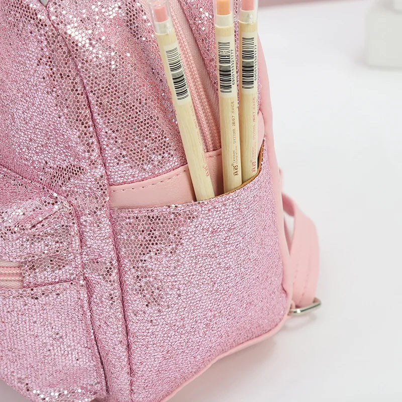 Kawayi Pink Unicorn Sequin Schoolbag for Kids
