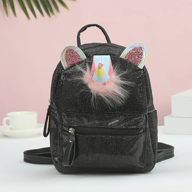 Kawayi Pink Unicorn Sequin Schoolbag for Kids