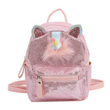 Kawayi Pink Unicorn Sequin Schoolbag for Kids