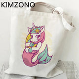Unicorn shopping bag reusable jute bag canvas shopper