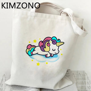 Unicorn shopping bag reusable jute bag canvas shopper