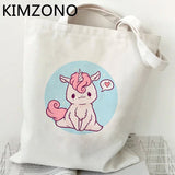 Unicorn shopping bag reusable jute bag canvas shopper