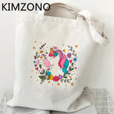 Unicorn shopping bag reusable jute bag canvas shopper