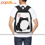 Unimpressed Frog Organic Backpack Vintage Schoolbag Large Capacity