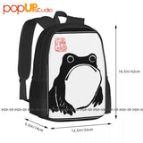 Unimpressed Frog Organic Backpack Vintage Schoolbag Large Capacity