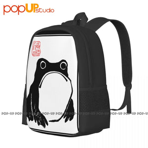 Unimpressed Frog Organic Backpack Vintage Schoolbag Large Capacity