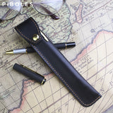 Cow Leather Pen Holder Pencil Case Storage Bag