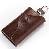 Vintage Leather Key Wallets Housekeeper Key Holders with 6 Key Hooks