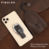 Embossed Elk Key Holder Bag Leather Smart Key Housekeeper