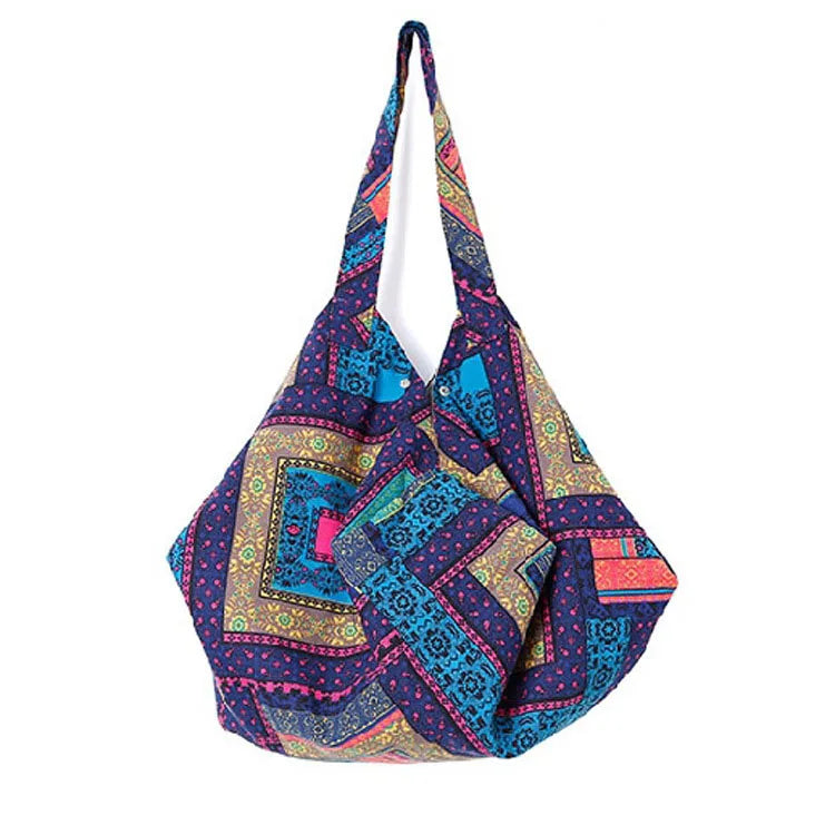 Large Designer Bohemian Women Shoulder Bag Canvas Vintage Hippie Bags