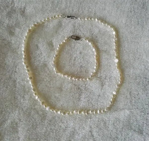 Baroque Freshwater Pearl Necklace Bracelet Set for Wedding Birthday