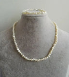 Baroque Freshwater Pearl Necklace Bracelet Set for Wedding Birthday