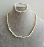 Baroque Freshwater Pearl Necklace Bracelet Set for Wedding Birthday
