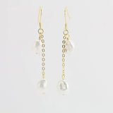 Keshi Pearl Earrings Baroque Freshwater Silver Dangle Birthday Gift