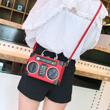 Retro Radio Box Bag Ladies Shoulder Metal Handle Purse Women's Crossbody