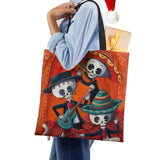 Sugar Skull Print Tote Bag Women Shoulder Handbag Large Capacity Foldable Lady