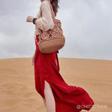 Vintage Macrame Hollow Out Cotton Beach Bag Tote Boho Shoulder Bag