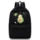Canvas Avocado Printed Backpack Student Schoolbag Rucksack